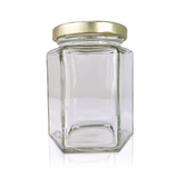 190 mL Hexagon Glass Honey Jar — Case of 12 | Pallet of 460 Cases | No Lids
