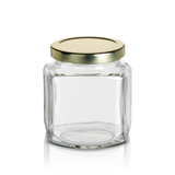 9 oz Rounded Hexagon Glass Honey Jar — Case of 12 | Pallet of 352 Cases | No Lids